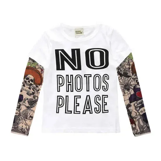 Tattoo Kids Clothes Boys Tees Cotton Long Sleeve Children's Clothing Girls T-Shirts Spring & Fall Boy Tops 2-7 Years