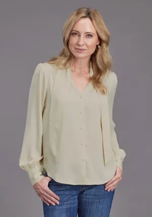 Tear Resistant Reinforcement Stetson Womens Button Satin Cream 100% Polyester L/S Blouse Relaxed Style Wrinkle Resistant Material Stetson Womens Button Satin Cream 100% Polyester L/S Blouse