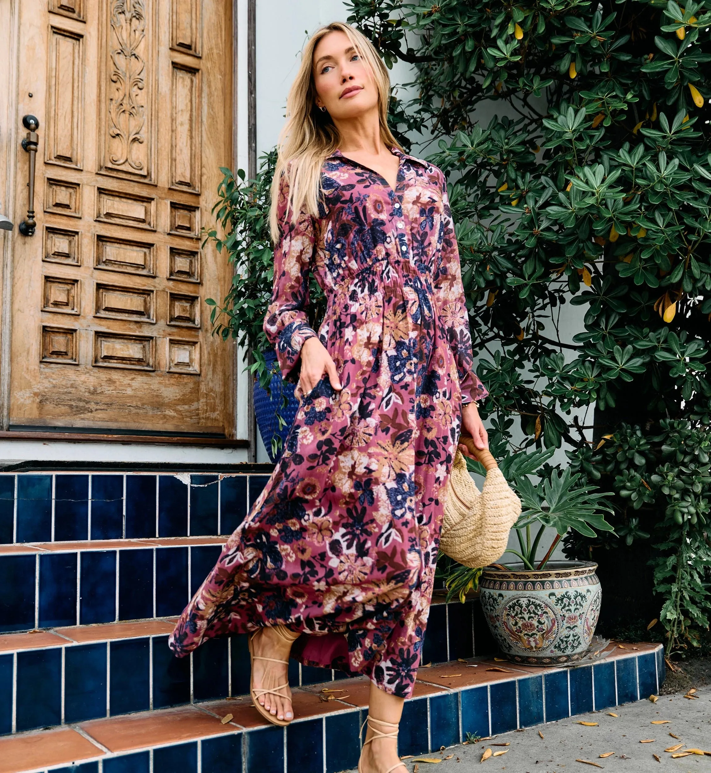 Tharini Midi Dress | Bergamo Blue Sky Vibrant Tone