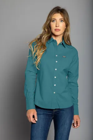 Thermal Regulating Lining Kimes Ranch Womens Linville Blue Cotton blend L/S Shirt Kimes Ranch Womens Linville Blue Cotton blend L/S Shirt Summer Camp Premium Quality