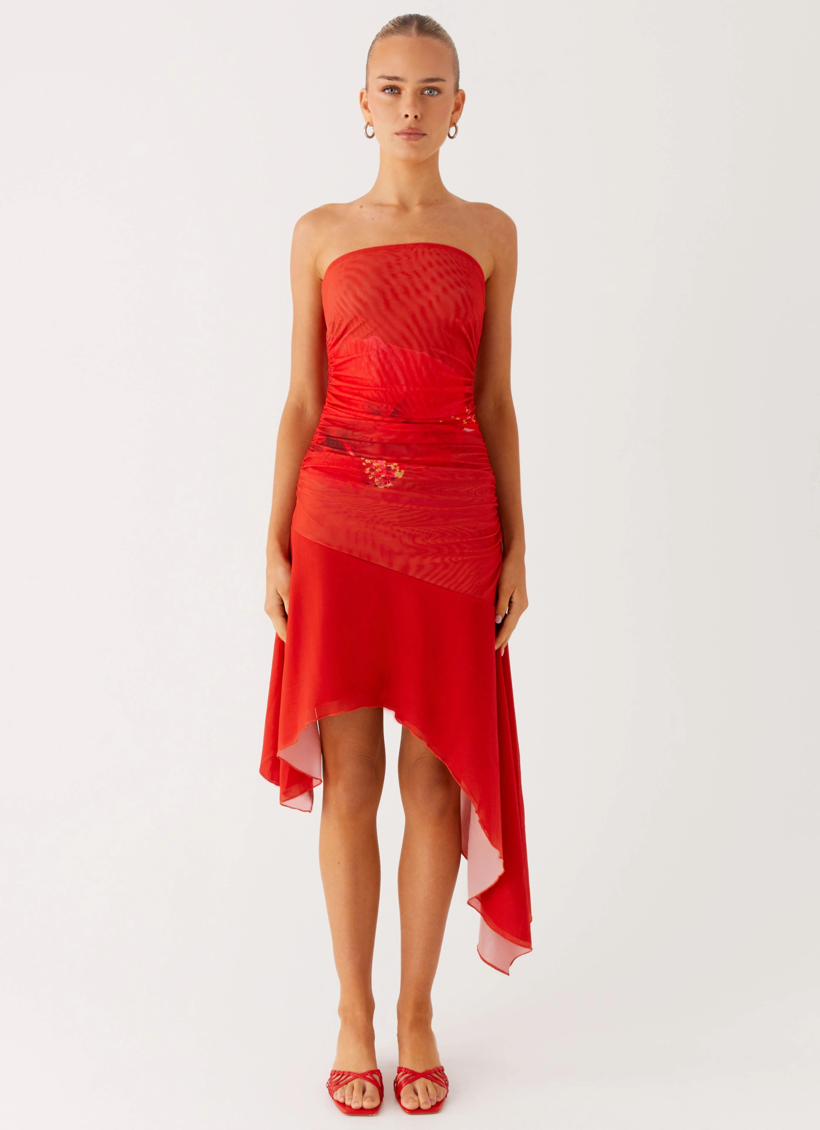Think About It Midi Dress - Fire Red Classic Layering