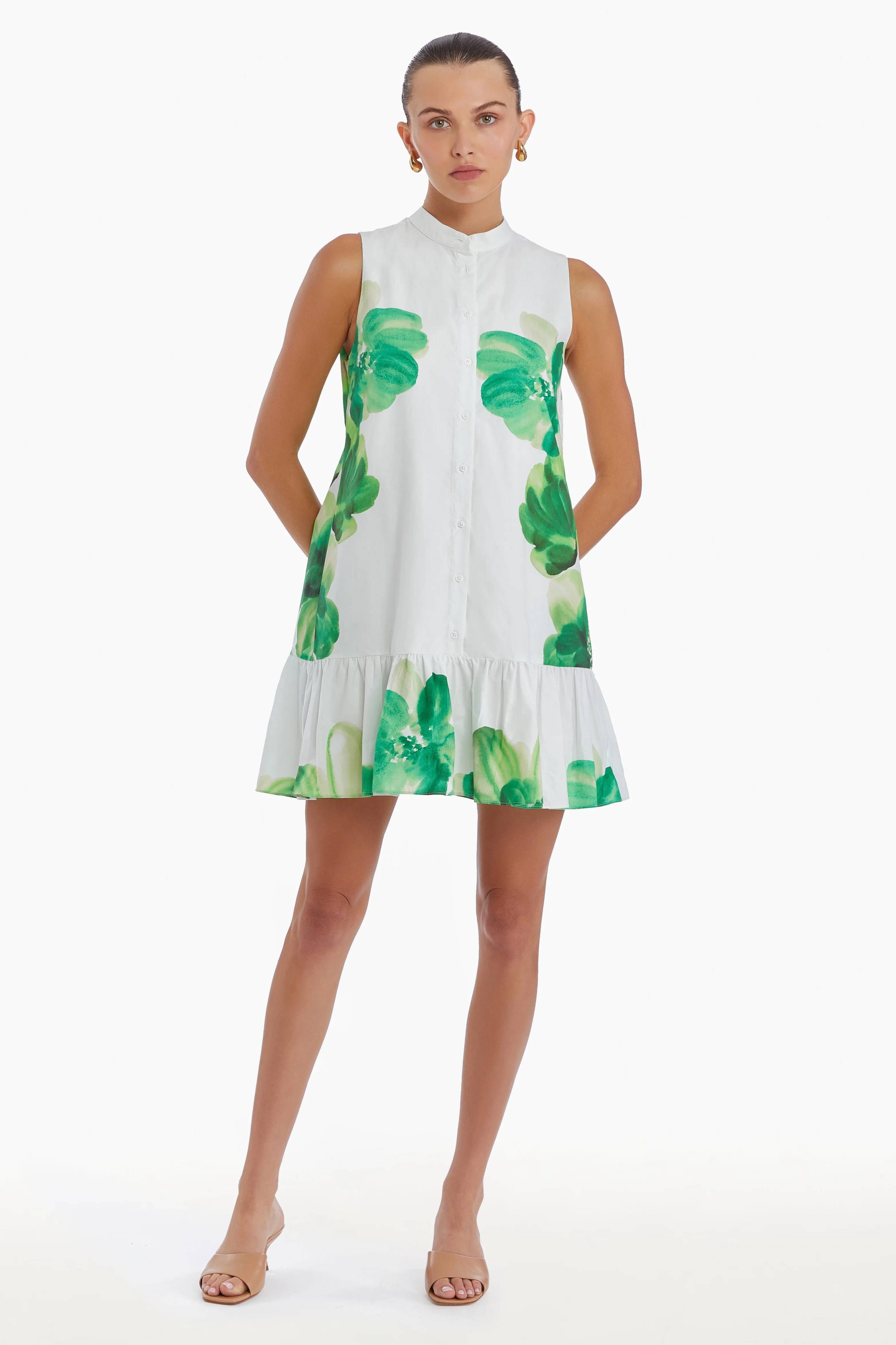 Silky Shape Gender Fluid Carol Dress in Sendai Print