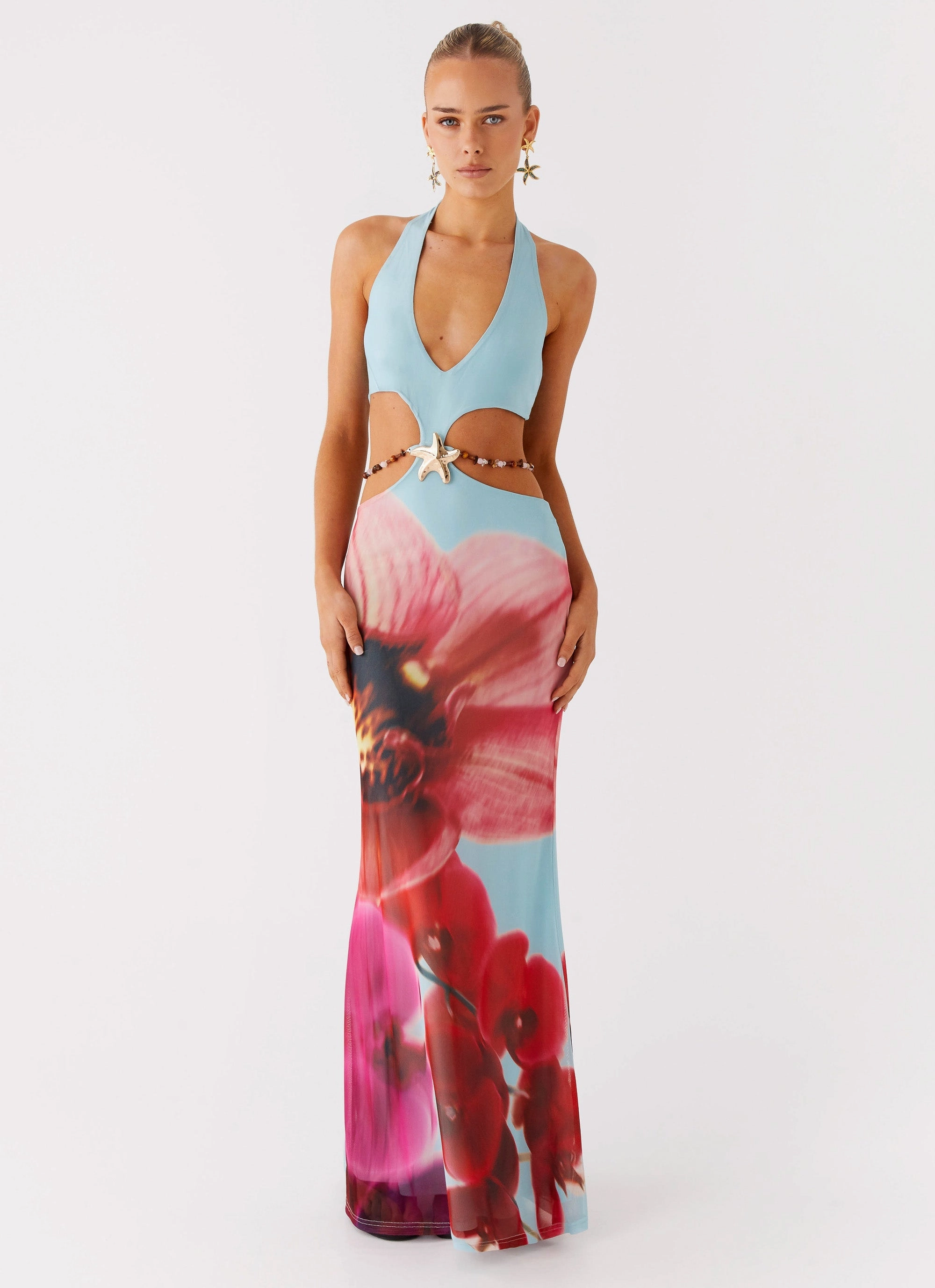 Time To Dance Maxi Dress - Turquoise Bloom Quick Layer City Ready