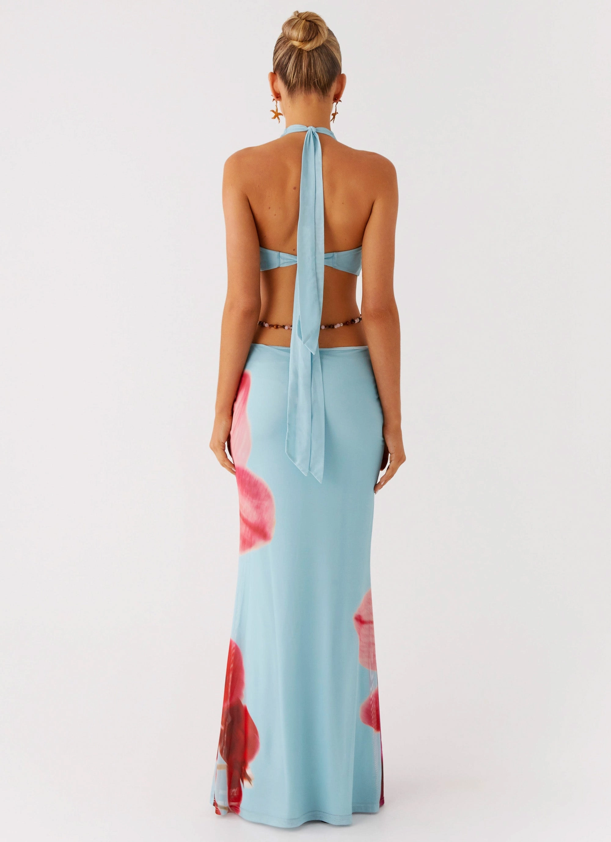 Dressy Yet Comfortable Time To Dance Maxi Dress - Turquoise Bloom