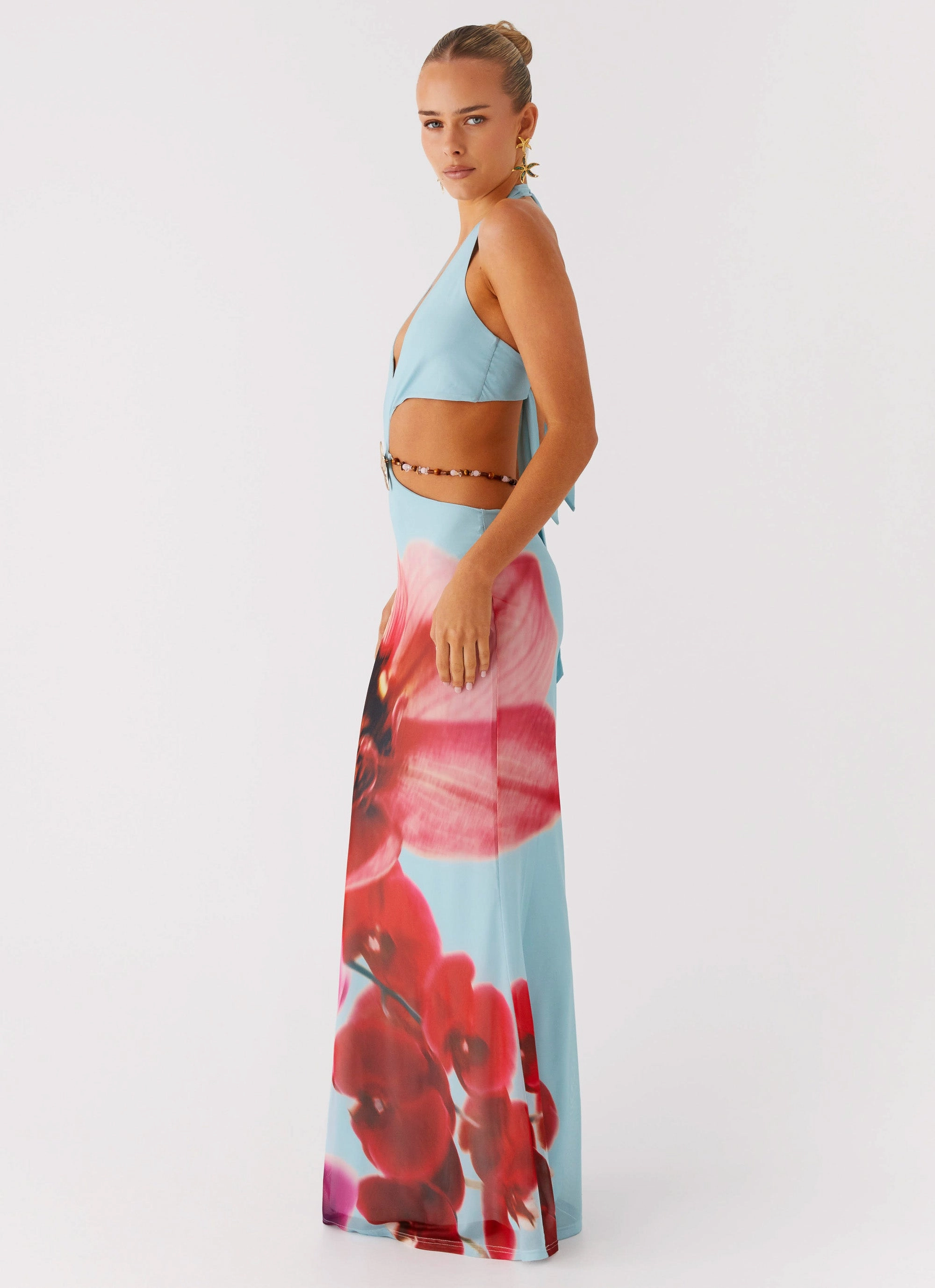 Cloud Light Time To Dance Maxi Dress - Turquoise Bloom