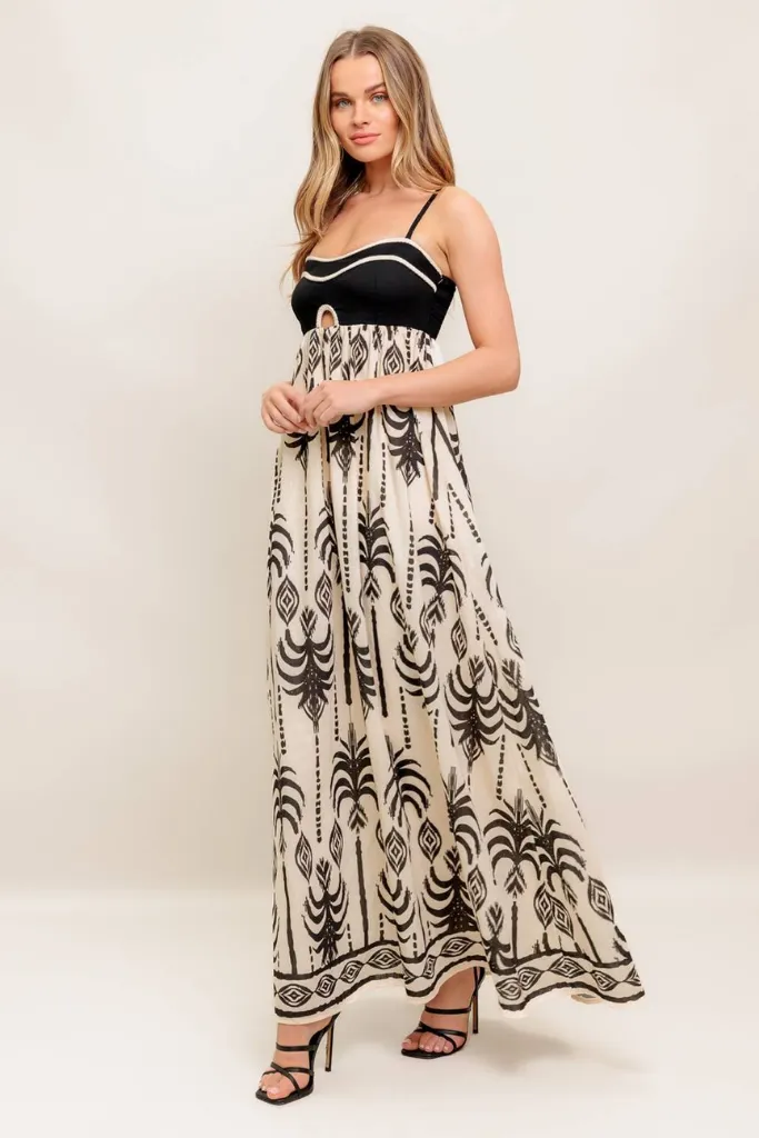 Sophia Palm Maxi Dress Pure Fit Heritage-Brand