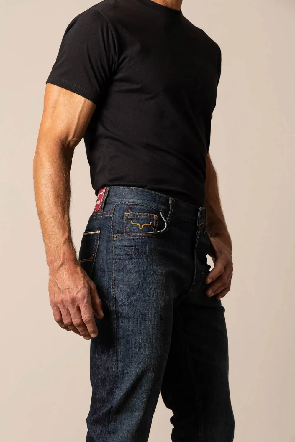 Kimes Ranch Mens Roger Blue Cotton Blend Jeans Versatile Weekend Style Fashion friendly