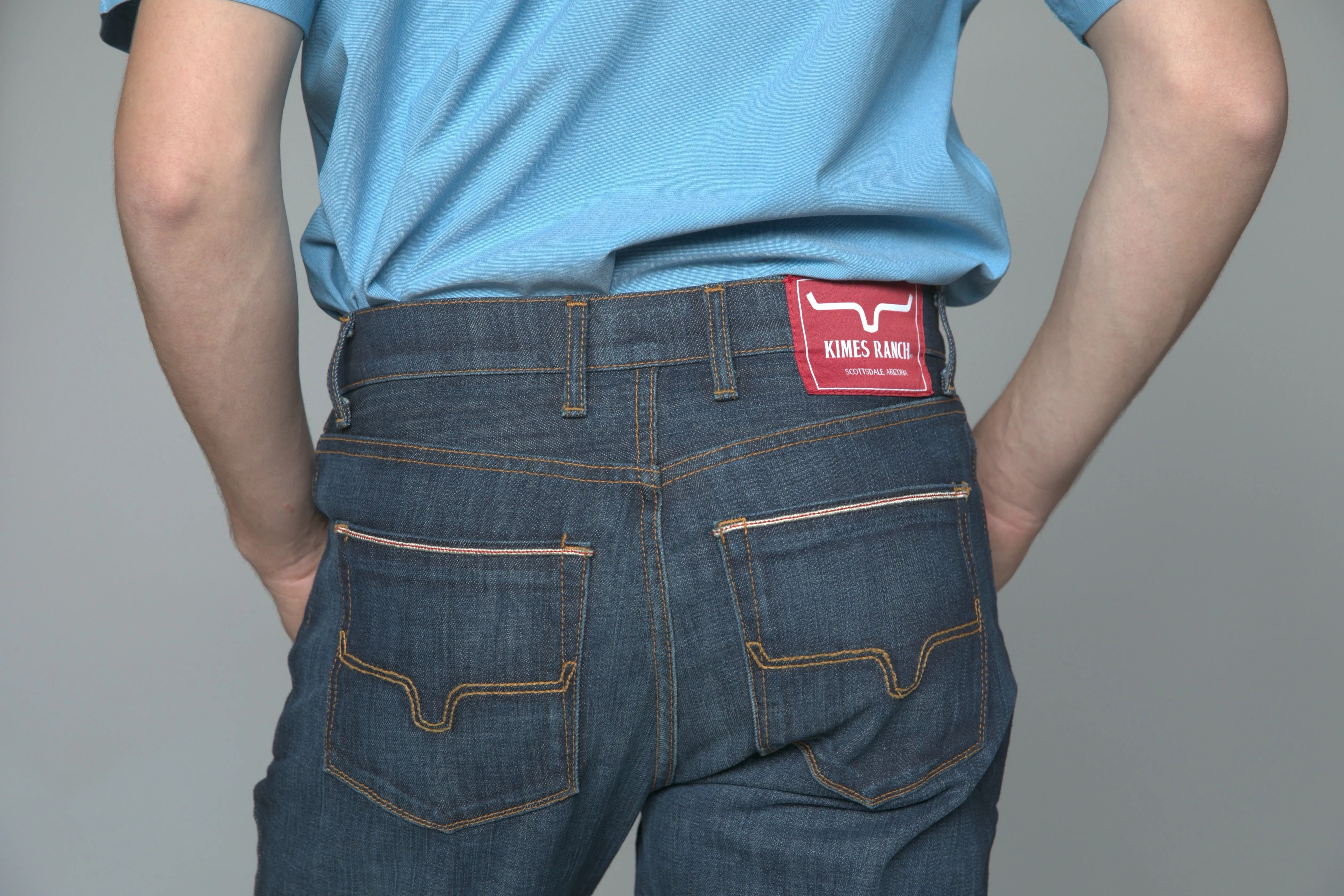 Natural Fit Street Vibe Kimes Ranch Mens Roger Blue Cotton Blend Jeans