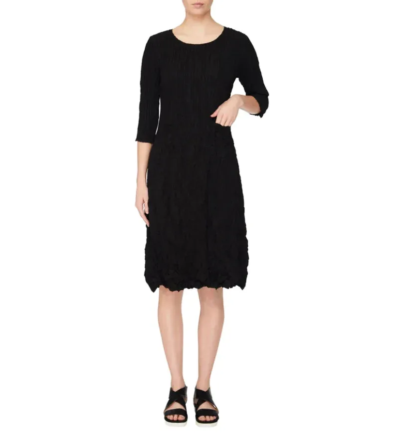 3/4 SLEEVE DRESS Shiny Zip