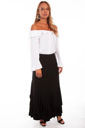 Timeless Edge Scully Womens Black Polyester Ruffled Skirt Minimal Edge Sporty Comfort Scully Womens Black Polyester Ruffled Skirt