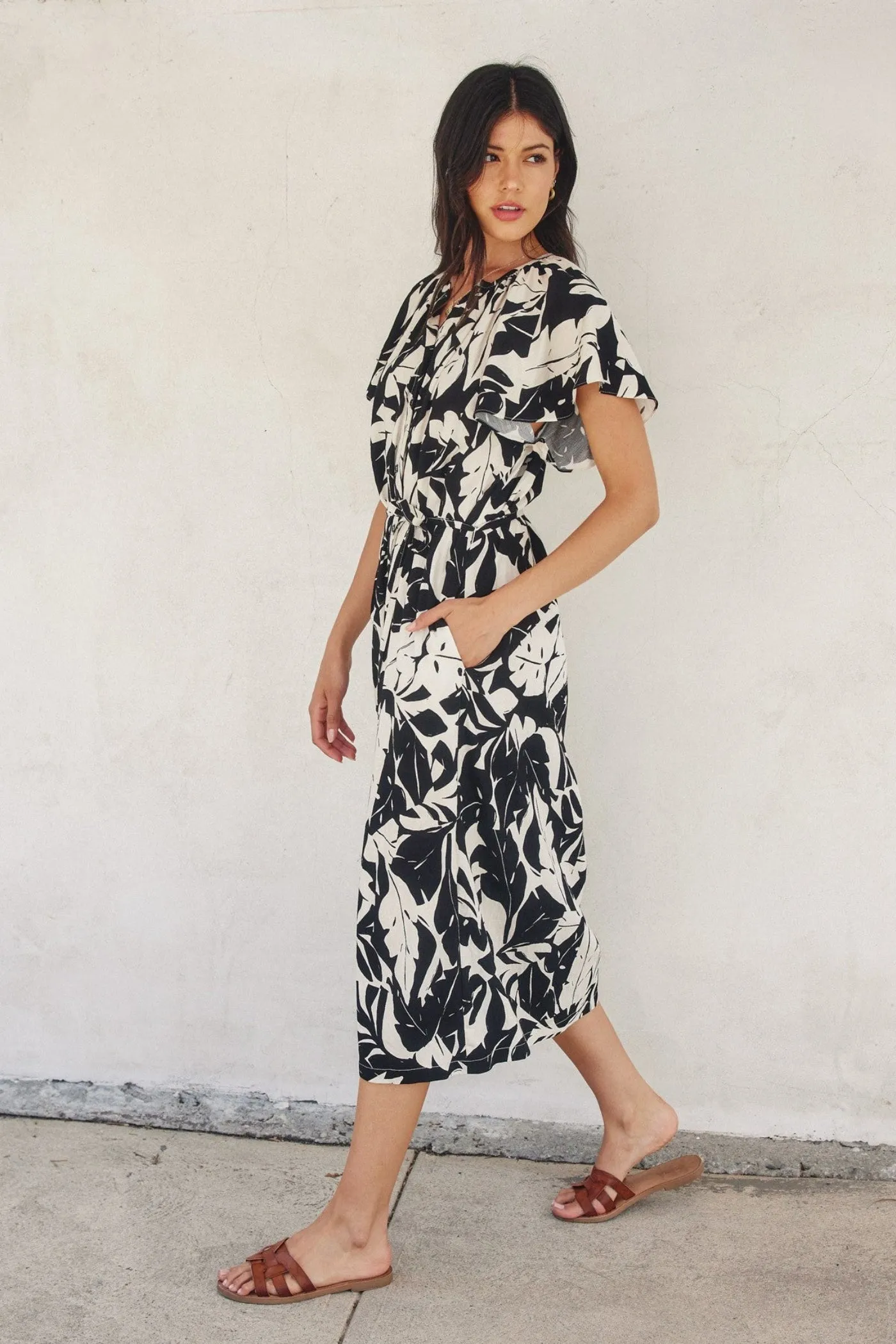 Body Ease LACEY PRINT MIDI DRESS