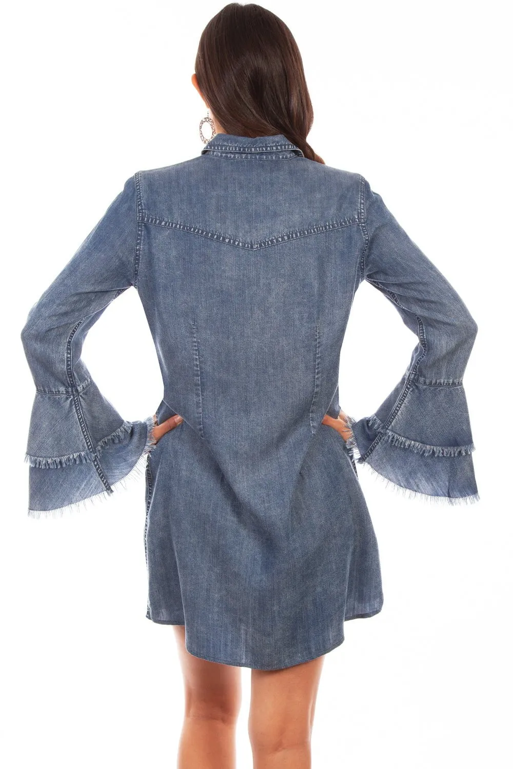 Scully Womens Denim 100% Cotton Western Shirt L/S Dress Casual Friday Versatile Go-To Basic