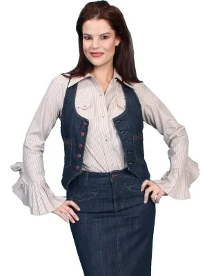 Timeless Profile Scully Womens Denim Cotton Blend Racer Back Skirt Suit Chic Design Scully Womens Denim Cotton Blend Racer Back Skirt Suit