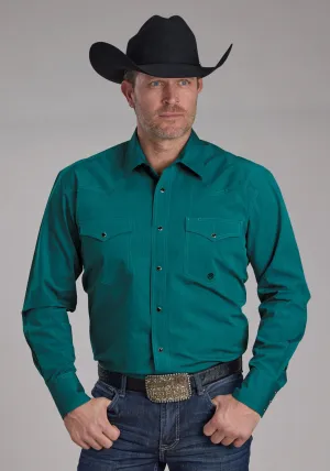 Timeless Tees Roper Mens 2249 Black Fill Teal 100% Cotton L/S Shirt Roper Mens 2249 Black Fill Teal 100% Cotton L/S Shirt Fast Drying Perfect Wear