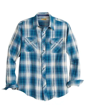 Tin Haul Mens 2200 Retro Dobby Blue/White 100% Cotton L/S Shirt Textured Surface Contemporary Style Tin Haul Mens 2200 Retro Dobby Blue/White 100% Cotton L/S Shirt