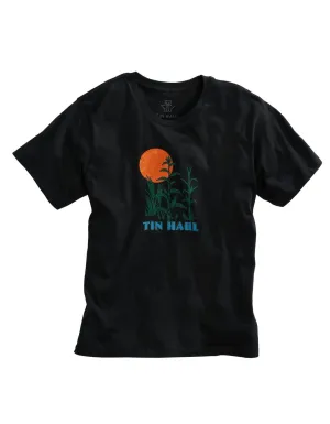 Tin Haul Mens Black 100% Cotton Corn Stalks S/S T-Shirt Modern Fit Interview Ready Sleek Silhouette Tin Haul Mens Black 100% Cotton Corn Stalks S/S T-Shirt