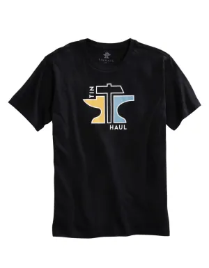 Tin Haul Mens Black 100% Cotton Geometric Anvil S/S T-Shirt Sporty Chic Sporty Style Tin Haul Mens Black 100% Cotton Geometric Anvil S/S T-Shirt