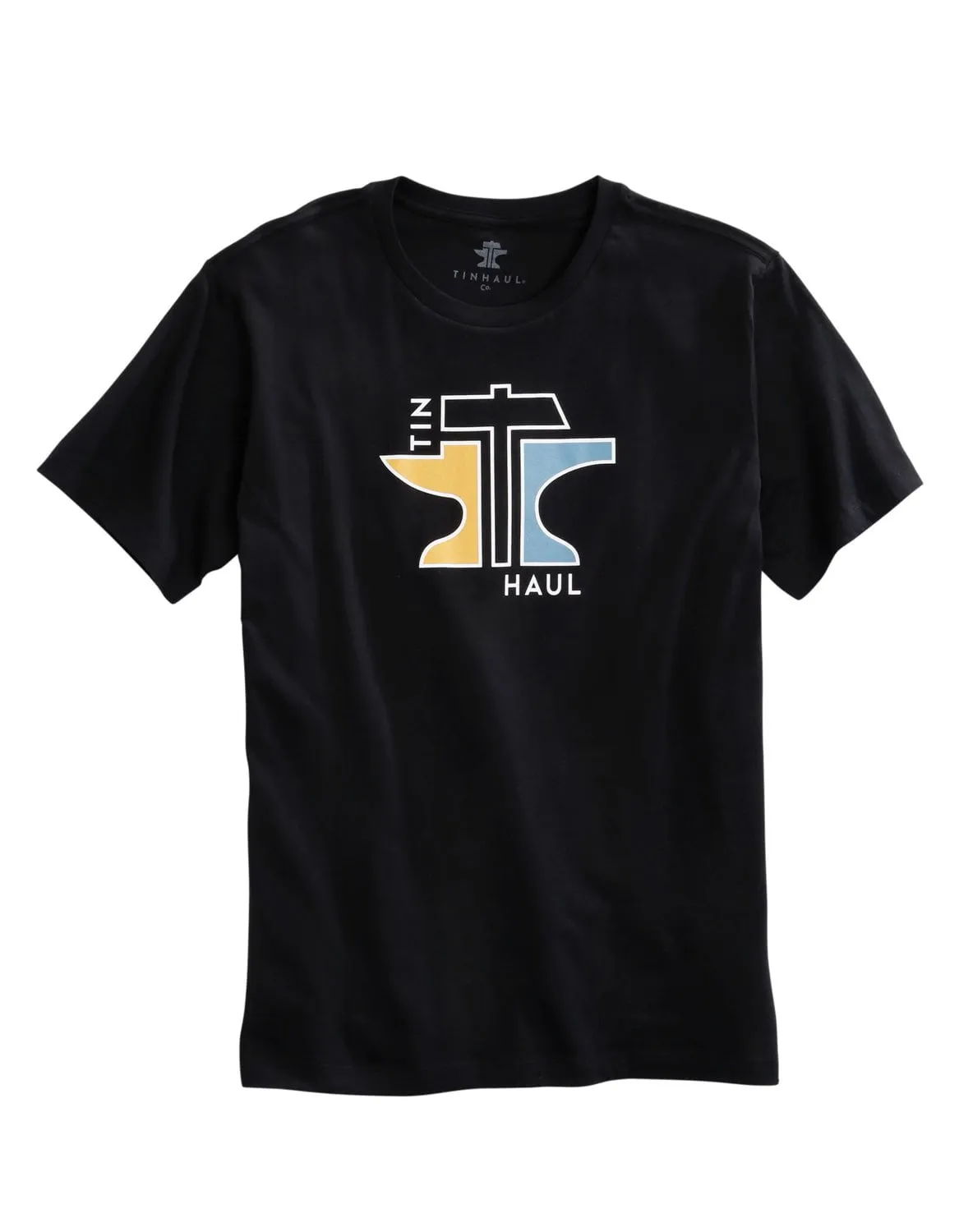 Sporty Style Tin Haul Mens Black 100% Cotton Geometric Anvil S/S T-Shirt