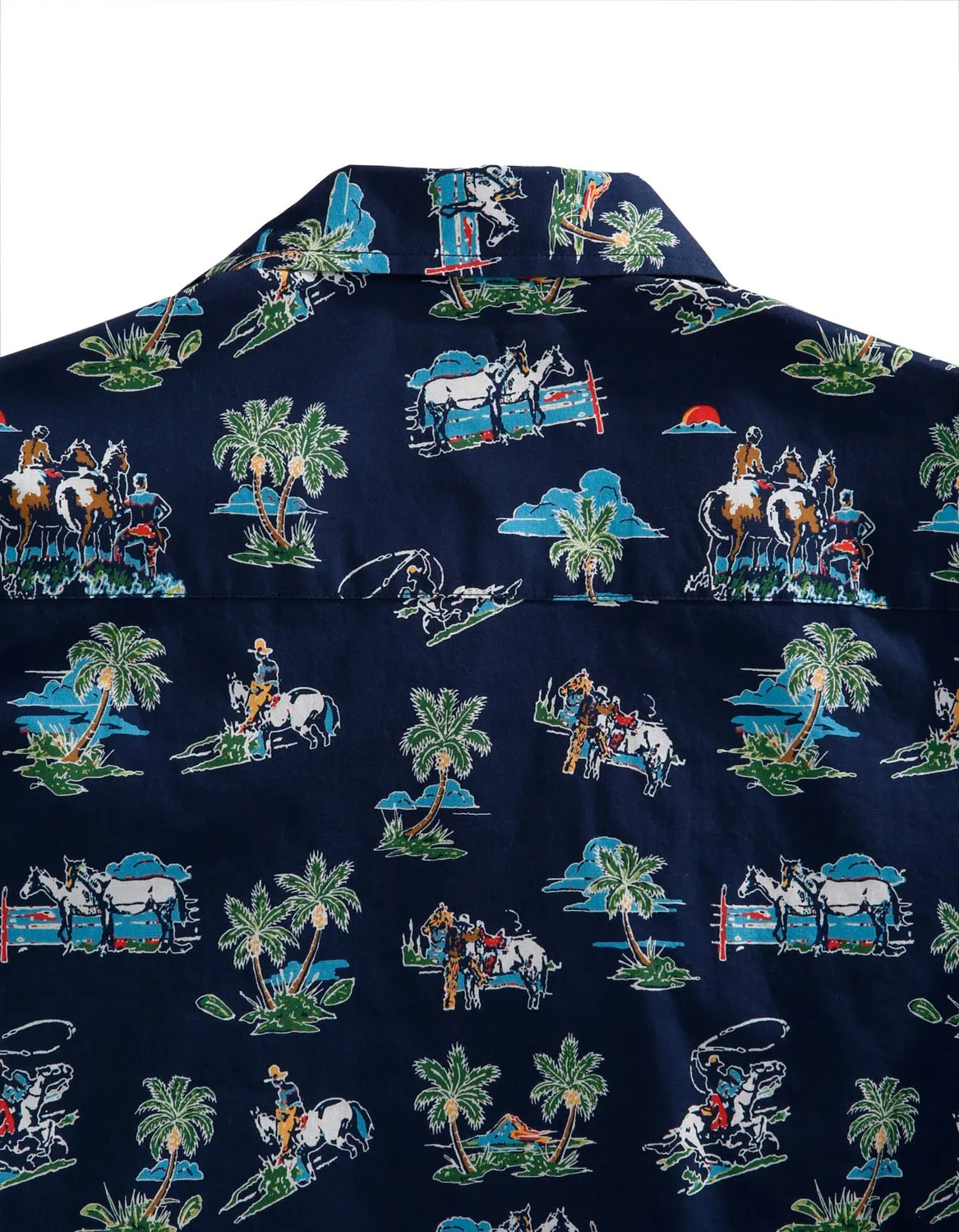 Casual Vibe Non Iron Material Tin Haul Mens Blue 100% Cotton Cowboy Tropics S/S Hawaiian Shirt