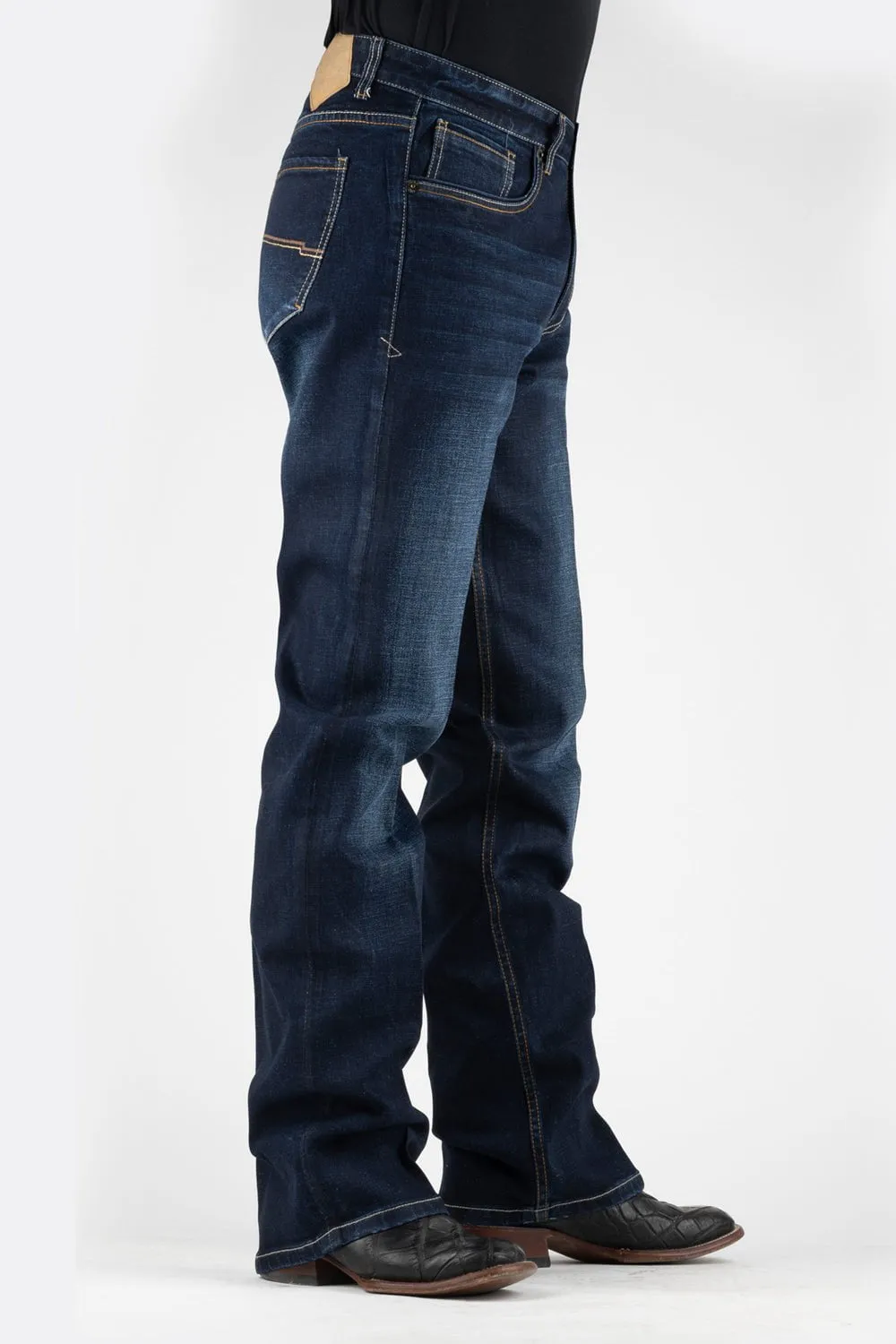 Tin Haul Mens Blue Cotton Blend 421 Fit Two Color Jeans Effortless Look Relaxed Style Bold