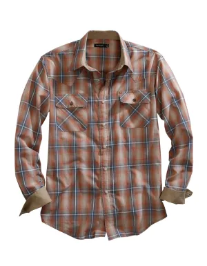 Tin Haul Mens Brown 100% Cotton Dusty Ombre L/S Shirt Comfortable Style Classic Fit Tin Haul Mens Brown 100% Cotton Dusty Ombre L/S Shirt