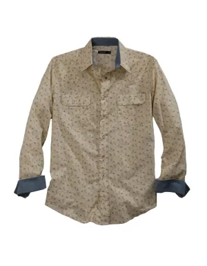 Tin Haul Mens Cream 100% Cotton Vintage Rider L/S Shirt V Neckline Subtle Details Anti-static Tin Haul Mens Cream 100% Cotton Vintage Rider L/S Shirt