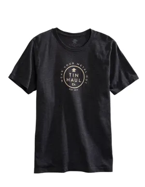 Tin Haul Mens Gray Cotton Blend Wear Your Metal Out S/S T-Shirt Spandex stretch Tin Haul Mens Gray Cotton Blend Wear Your Metal Out S/S T-Shirt Checkered Look