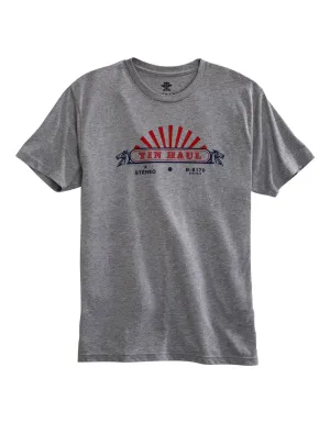 Tin Haul Mens Grey Cotton Blend In Stereo S/S T-Shirt Fashion staples Tin Haul Mens Grey Cotton Blend In Stereo S/S T-Shirt Workwear Option