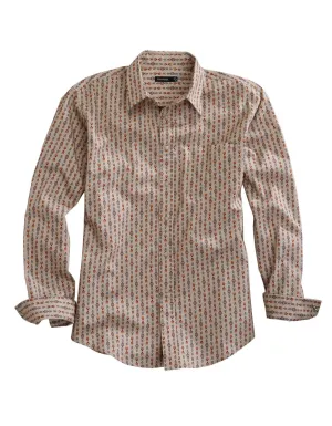 Tin Haul Mens Modern Petroglyphs Brown 100% Cotton L/S Shirt Buttoned Cuffs Casual Day Tin Haul Mens Modern Petroglyphs Brown 100% Cotton L/S Shirt