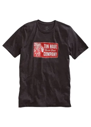 Tin Haul Patch Unisex Dark Grey Denim Brand S/S T-Shirt Tuckable Hem No Slip Shoulder Grip Unique Design Tin Haul Patch Unisex Dark Grey Denim Brand S/S T-Shirt