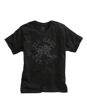 Tin Haul Unisex Black 100% Cotton Angry Bull S/S T-Shirt Tailored Fit Non-irritating Tin Haul Unisex Black 100% Cotton Angry Bull S/S T-Shirt