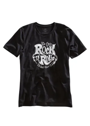 Tin Haul Unisex Black 100% Cotton Its Only Rock n Roll S/S T-Shirt Quick Release Buttons Tin Haul Unisex Black 100% Cotton Its Only Rock n Roll S/S T-Shirt Eco Friendly Dye Affordable Luxury