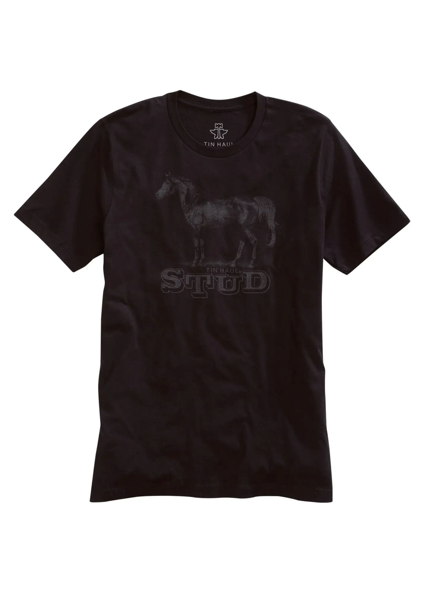 Tin Haul Unisex Black 100% Cotton Stud Horse S/S T-Shirt Social Meetup