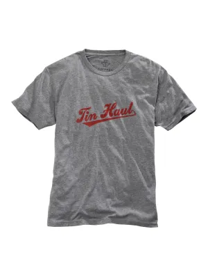 Tin Haul Unisex Grey/Red Athletic Script S/S T-Shirt Simple Elegance Contemporary Look Tin Haul Unisex Grey/Red Athletic Script S/S T-Shirt