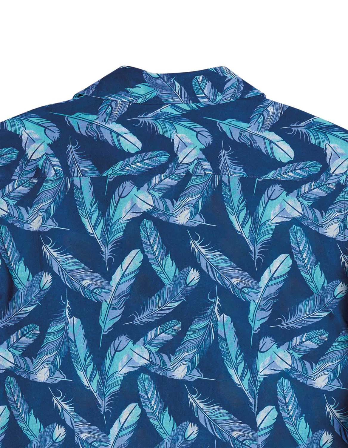 Tin Haul Womens 2492 Feathers Print Blue 100% Cotton L/S Shirt Contemporary Style Cultural Inspired