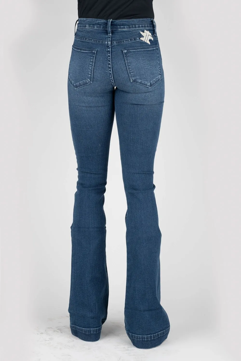 Weighted Hemline Tin Haul Womens 595 Libby Fit Blue Cotton Blend Jeans