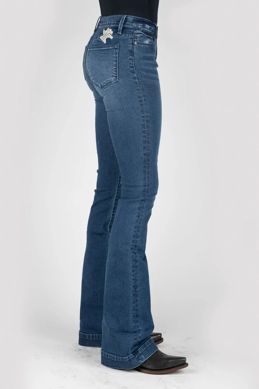Tin Haul Womens 595 Libby Fit Blue Cotton Blend Jeans Comfort Stretch
