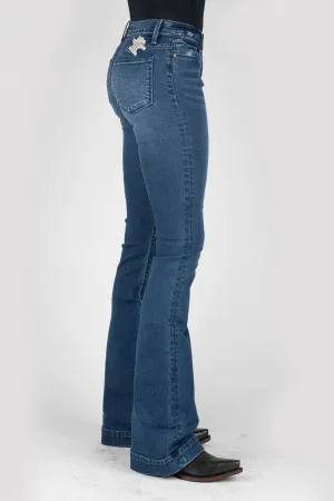 Tin Haul Womens 595 Libby Fit Blue Cotton Blend Jeans Essential Style Tin Haul Womens 595 Libby Fit Blue Cotton Blend Jeans Comfort Stretch