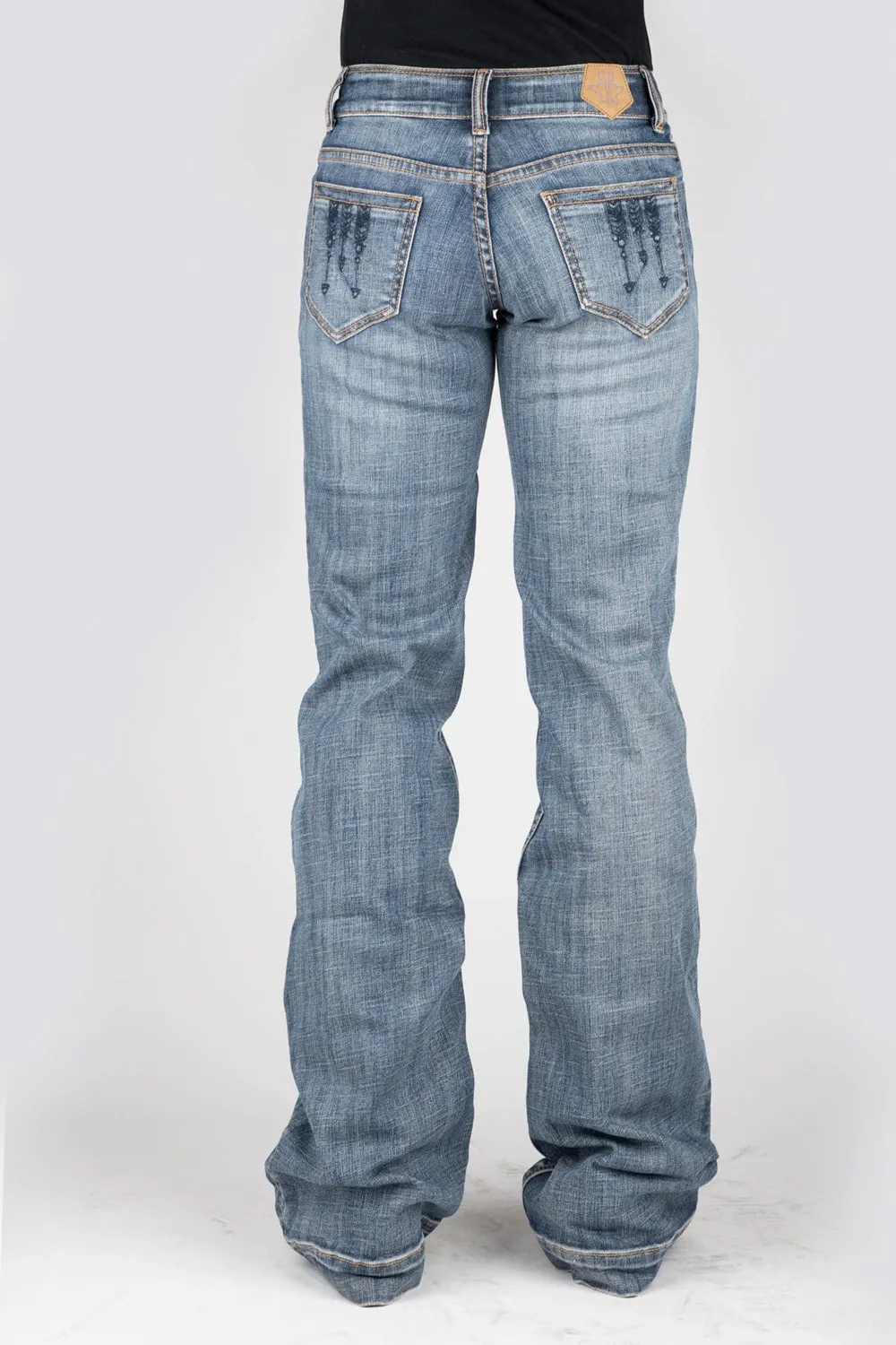 Tin Haul Womens Blue Cotton Blend 460 Ella Embroidery Jeans Travel Light
