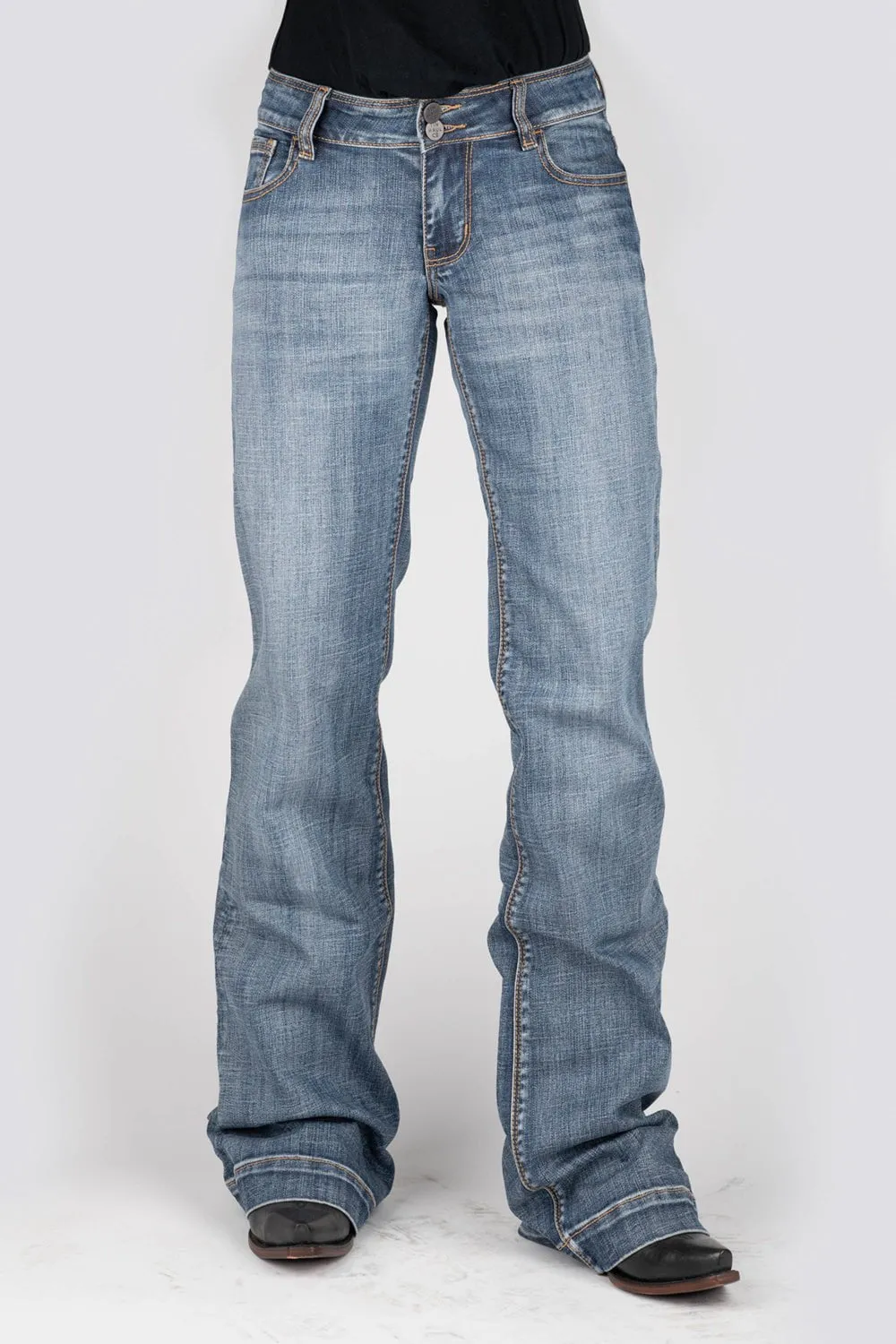 Tin Haul Womens Blue Cotton Blend 460 Ella Embroidery Jeans Cool Essentials Classic Wear Party Look