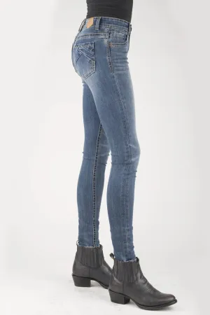 Tin Haul Womens Blue Cotton Blend 515 Sunny Skinny Jeans Tough Feel Weekender Wear Sleek Waist Design Tin Haul Womens Blue Cotton Blend 515 Sunny Skinny Jeans