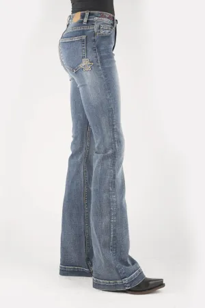 Tin Haul Womens Blue Cotton Blend 595 Libby Anvil/Hammer Jeans Unfinished Cuffs Autumn Days Parent Style Bold Utility Style Tin Haul Womens Blue Cotton Blend 595 Libby Anvil/Hammer Jeans