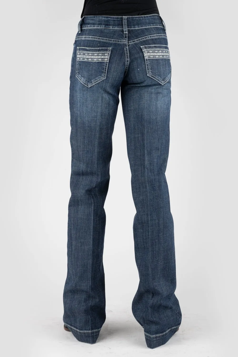 Stylish Touch Minimalist Style Festival Outfit Loose Tin Haul Womens Blue Cotton Blend Ella Fit Cream Deco Jeans