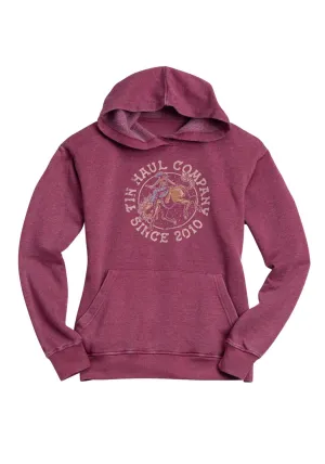 Tin Haul Womens Buckin Bronc Rider Wine Cotton Blend Hoodie Casual Style Office Casual Tin Haul Womens Buckin Bronc Rider Wine Cotton Blend Hoodie