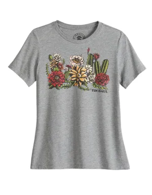 Tin Haul Womens Cactus Garden Grey Cotton Blend S/S T-Shirt premium design Tin Haul Womens Cactus Garden Grey Cotton Blend S/S T-Shirt Sleeveless Cut Anti Pilling Surface