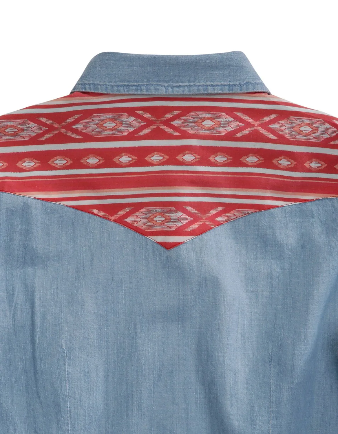 Tin Haul Womens Contrast Yokes Blue 100% Cotton L/S Shirt Multipocket Style Fashionable Comfort