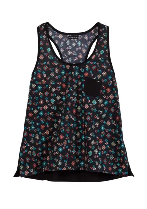 Tin Haul Womens Floral Aztec Print Black 100% Cotton S/L Tank Top Stretchable Fabric Tin Haul Womens Floral Aztec Print Black 100% Cotton S/L Tank Top Backpacking Trip Festival Outfit