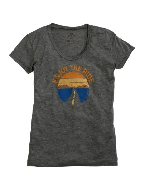Tin Haul Womens Grey Enjoy the Ride S/S T-Shirt High Comfort Tin Haul Womens Grey Enjoy the Ride S/S T-Shirt Trendy Vibes