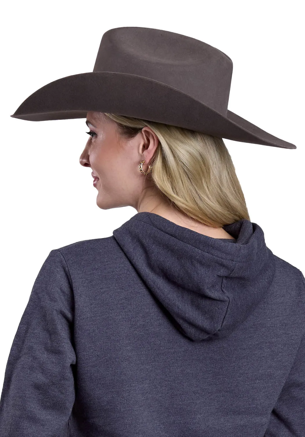 Tin Haul Womens Horse Drinking The Ocean Navy Cotton Blend Hoodie Clean Base Timeless Cut