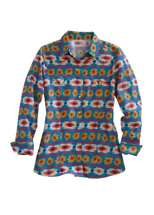 Tin Haul Womens Multi-Color 100% Cotton Daisy Aztec L/S Shirt Fit You Trust Permanent Crease Retention Tin Haul Womens Multi-Color 100% Cotton Daisy Aztec L/S Shirt